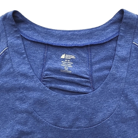 MEC Women's Heathered Blue Activewear Long Sleeves Top Scoop Neck Size Medium - Picture 5 of 11
